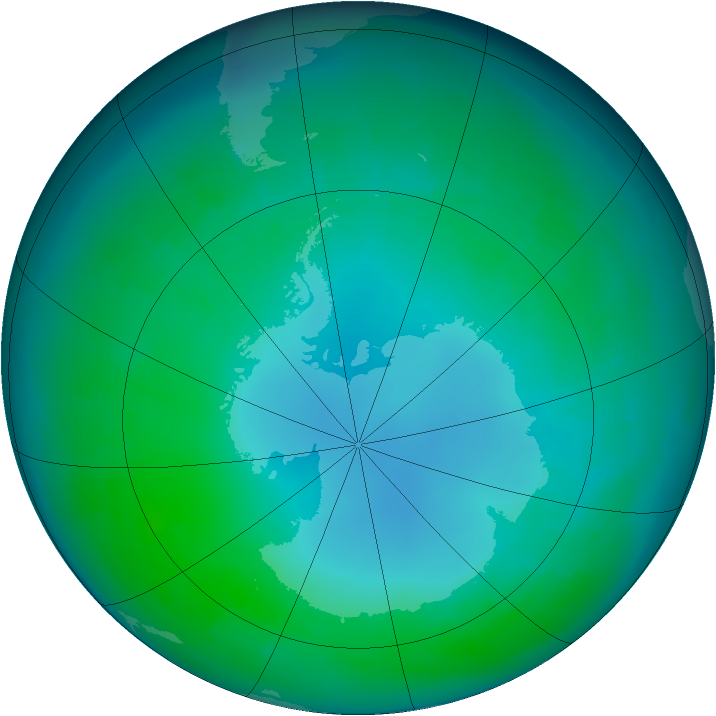 Antarctic ozone map for May 2003